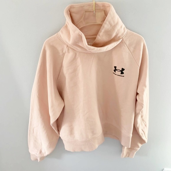 Under Armour Rival Fleece Wrap Neck Pullover S micro pink - Picture 6 of 7